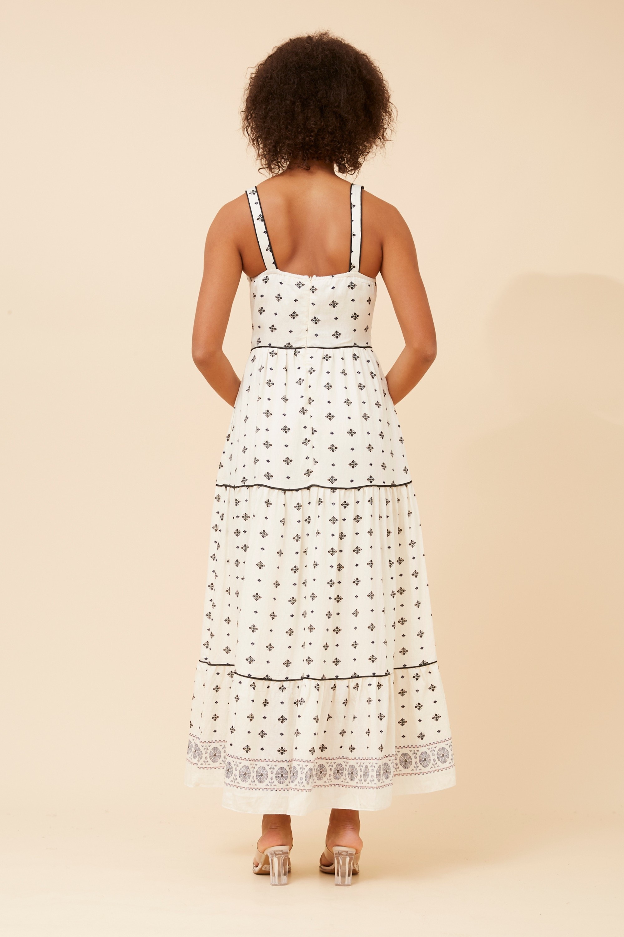 MAVES BORDER PRINT DRESS