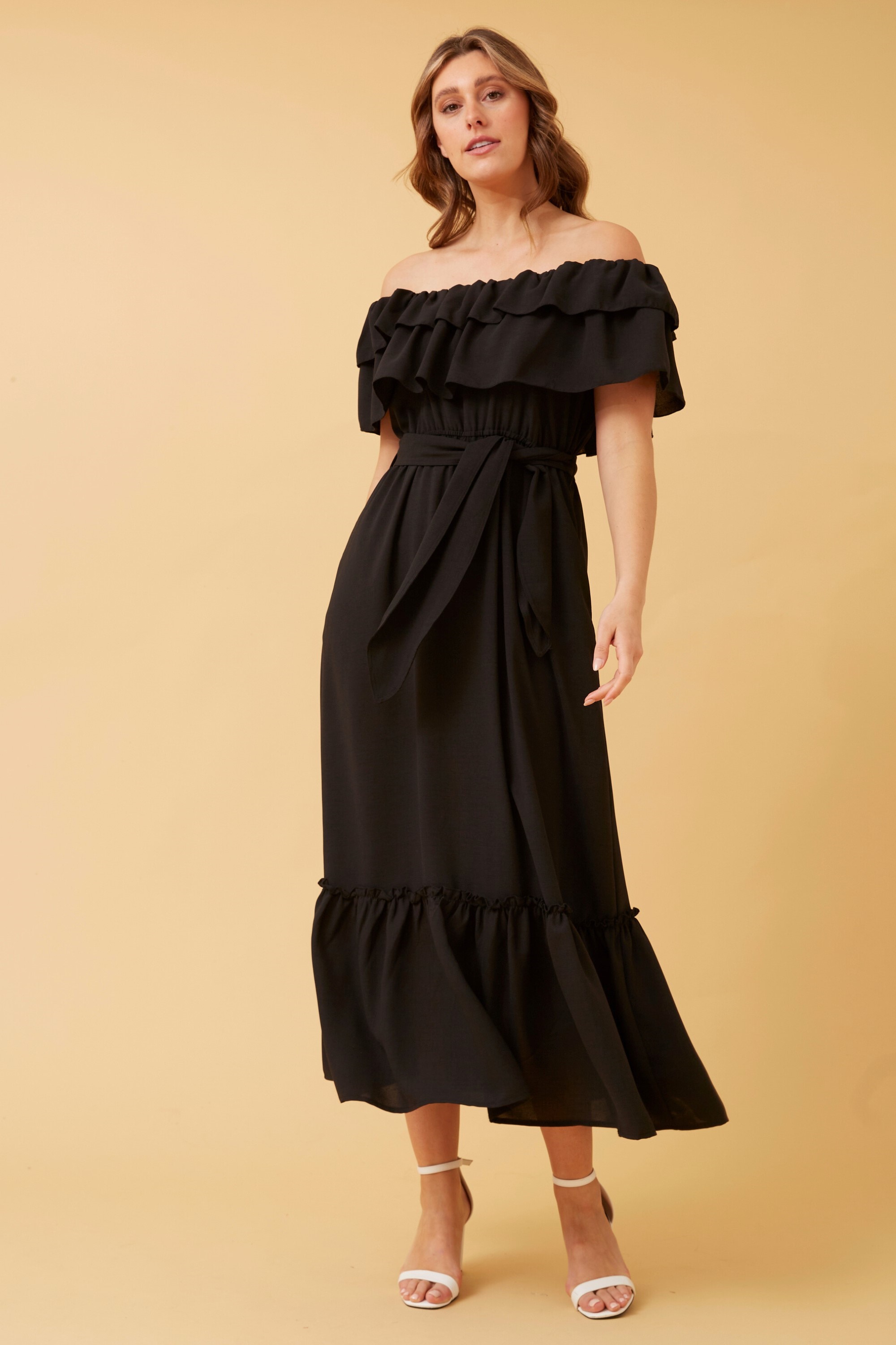 Off shoulder maxi dress online best sale