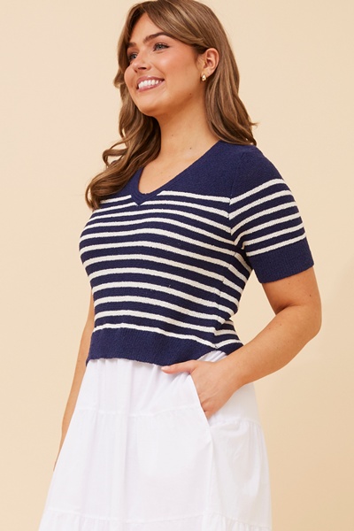 MAYLAH STRIPE PRINT TIERED DRESS
