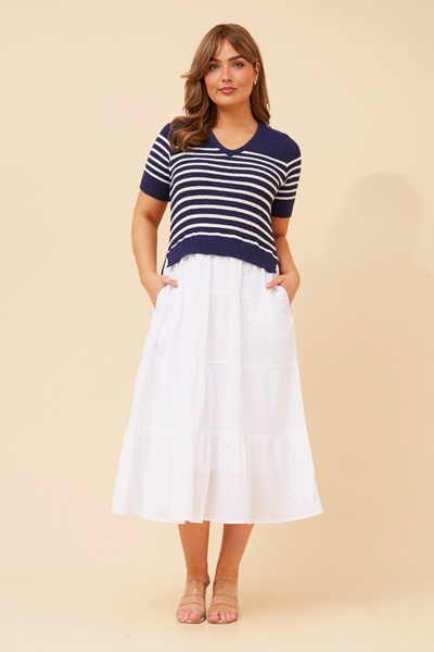 MAYLAH STRIPE PRINT TIERED DRESS