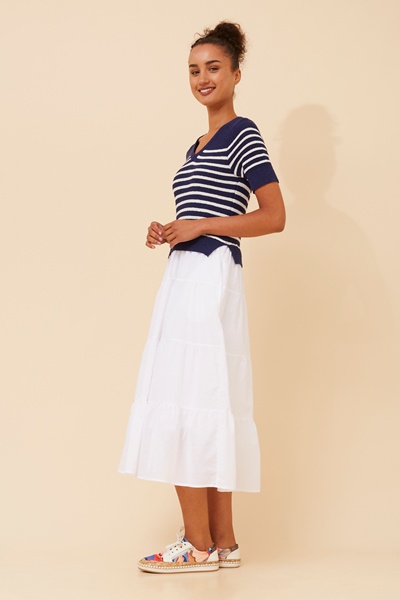 MAYLAH STRIPE PRINT TIERED DRESS
