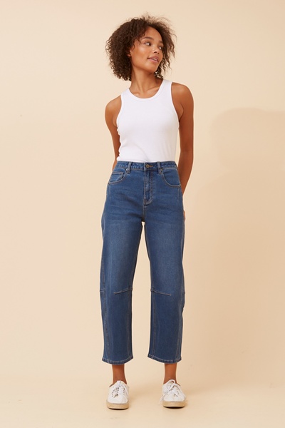 MECONI DENIM BARREL PANTS