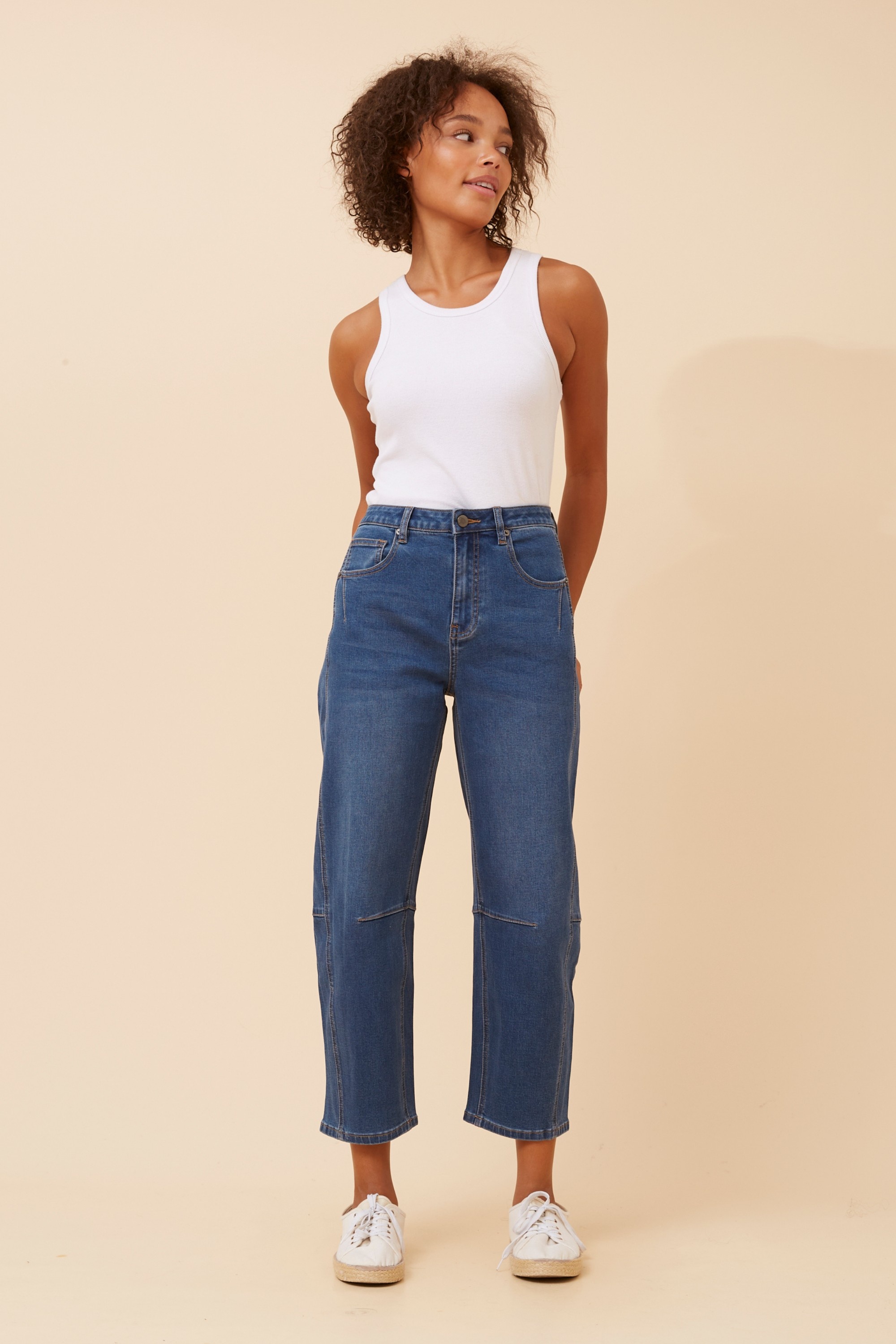MECONI DENIM BARREL PANTS