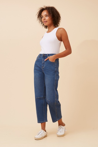 MECONI DENIM BARREL PANTS