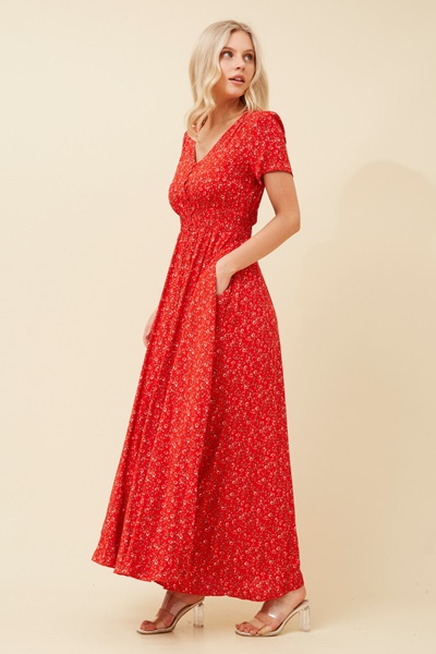 MEGAN DITSY FLORAL MAXI DRESS