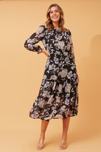 MELA FLORAL MIDI DRESS