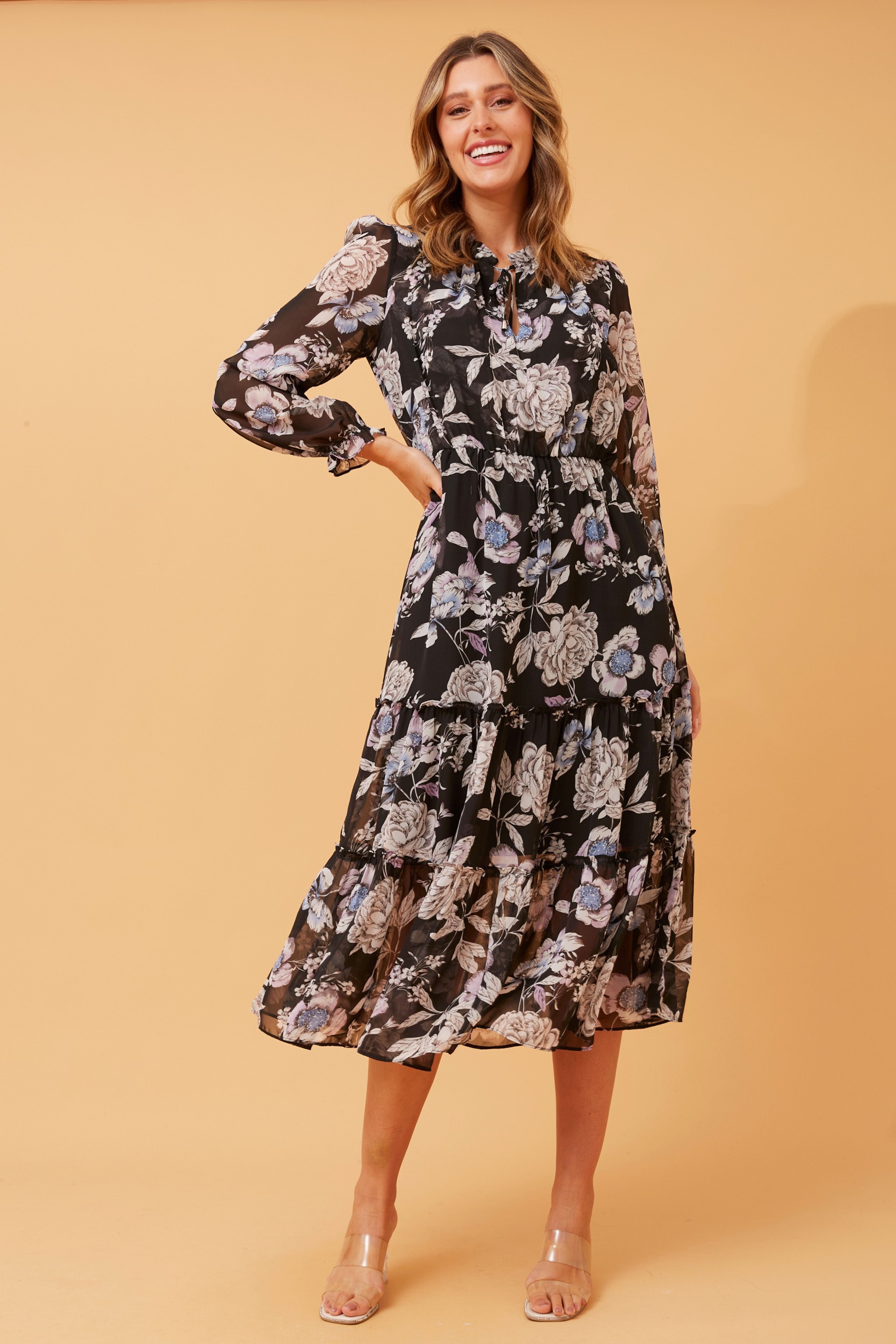 MELA FLORAL MIDI DRESS