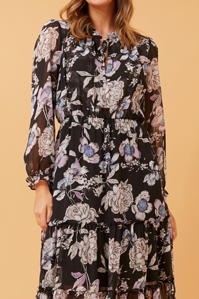 MELA FLORAL MIDI DRESS