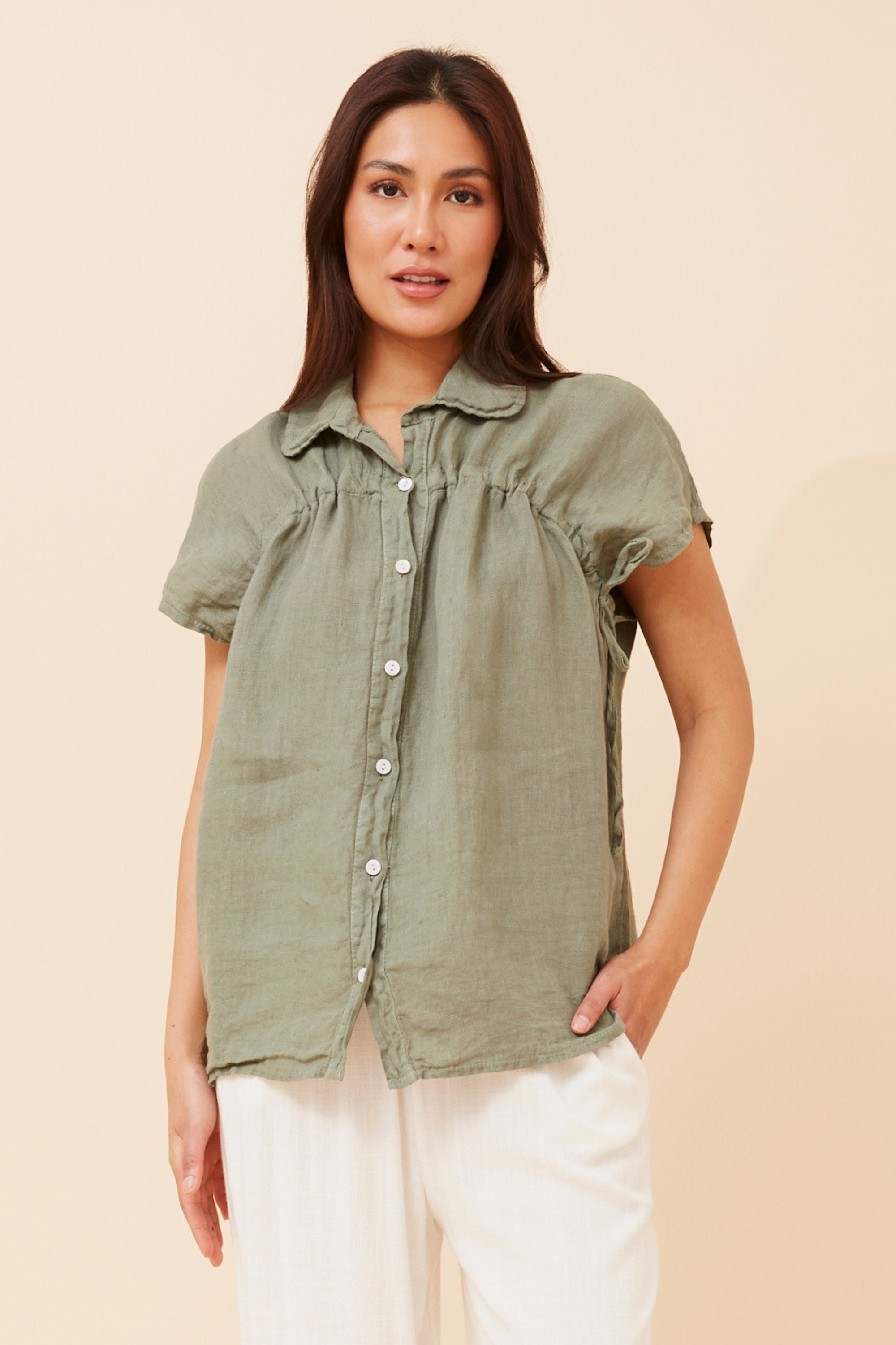 MELE SOLID LINEN SHIRT