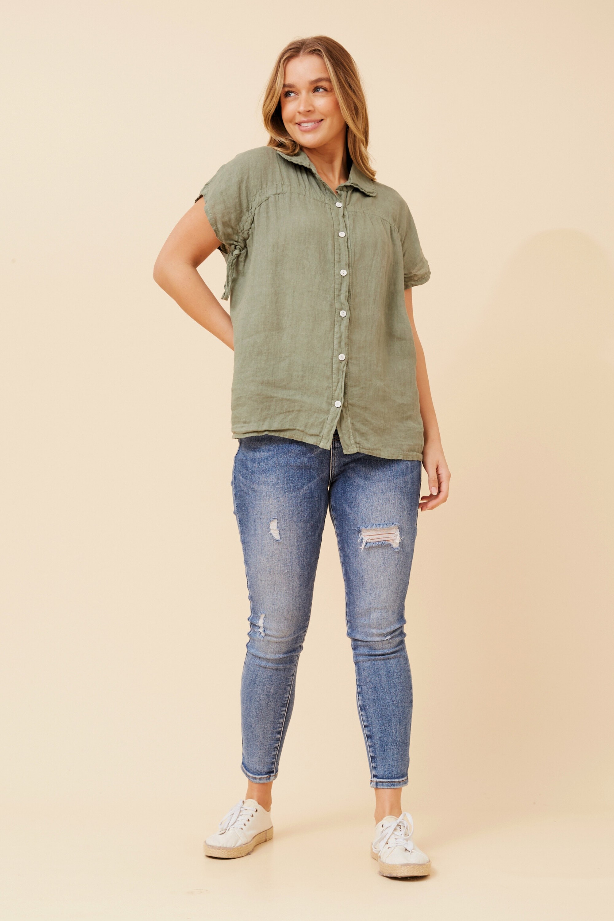 MELE SOLID LINEN SHIRT