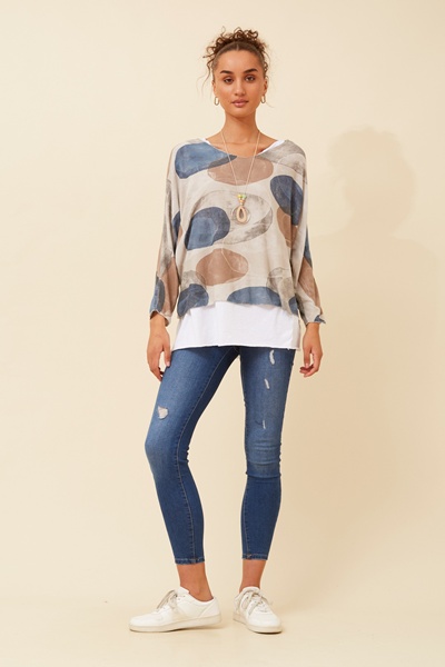 MELIKA ABSTRACT PRINT TOP