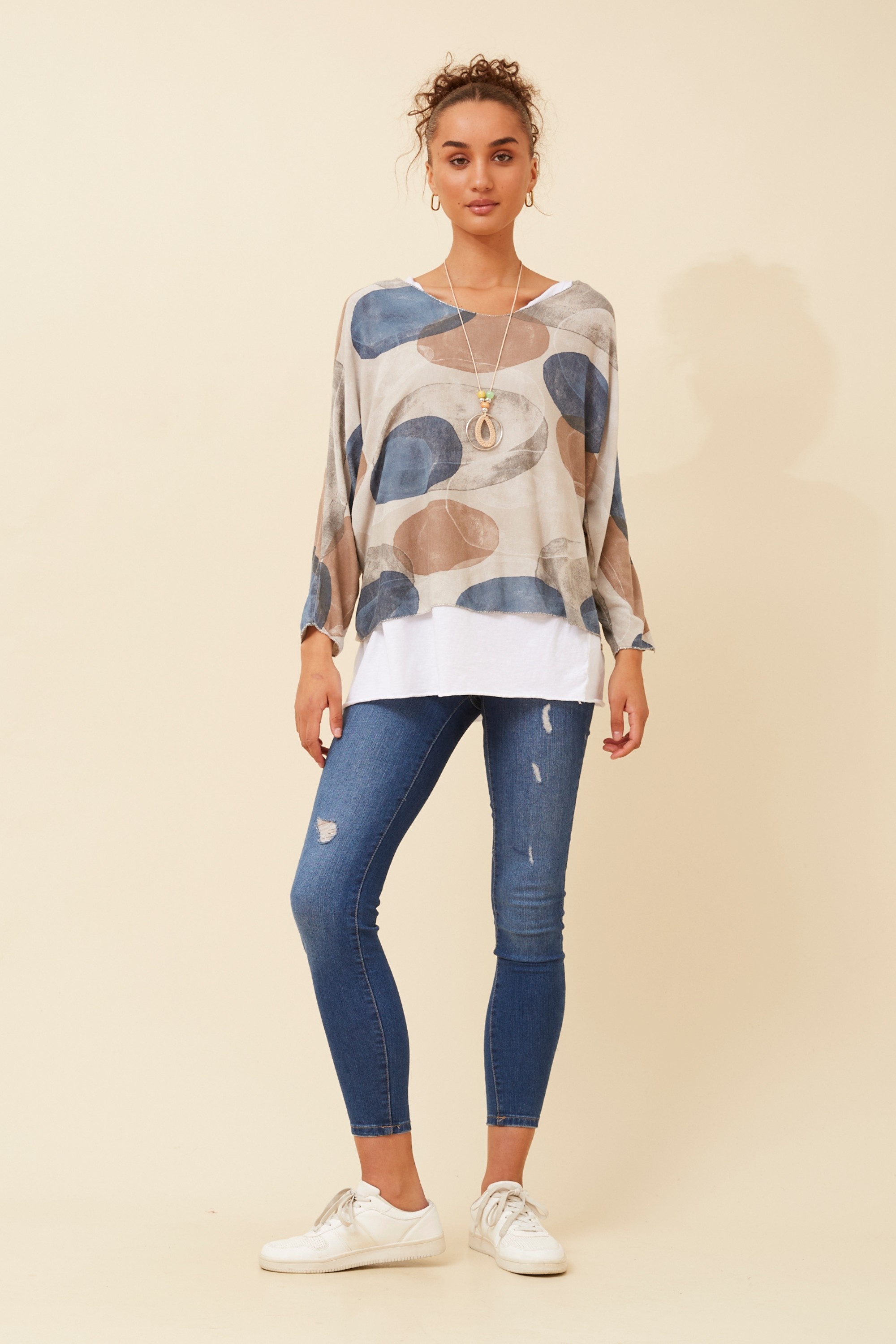 MELIKA ABSTRACT PRINT TOP