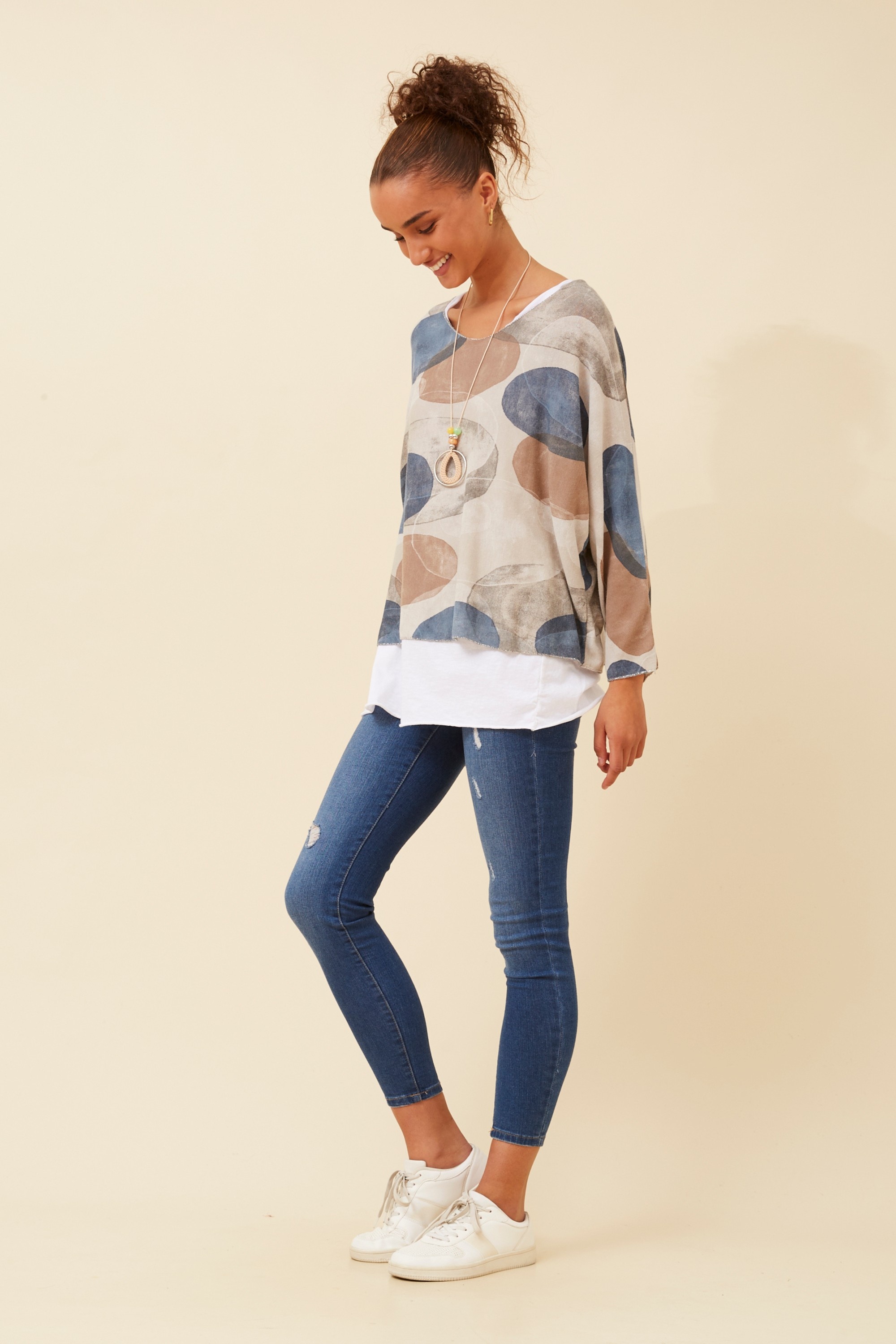MELIKA ABSTRACT PRINT TOP
