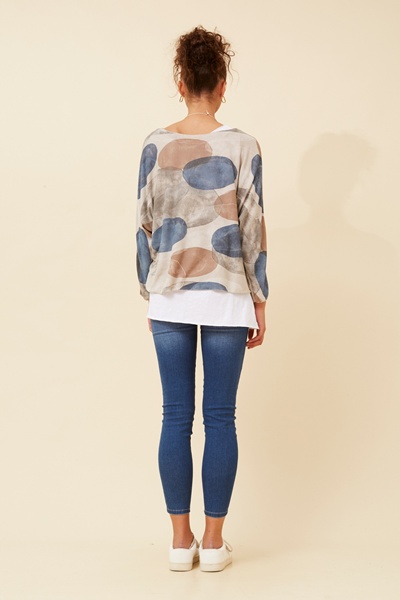 MELIKA ABSTRACT PRINT TOP