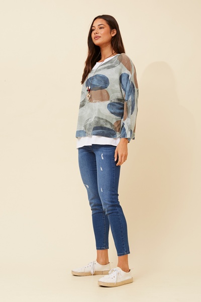MELIKA ABSTRACT PRINT TOP