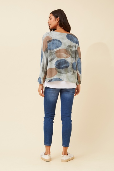 MELIKA ABSTRACT PRINT TOP