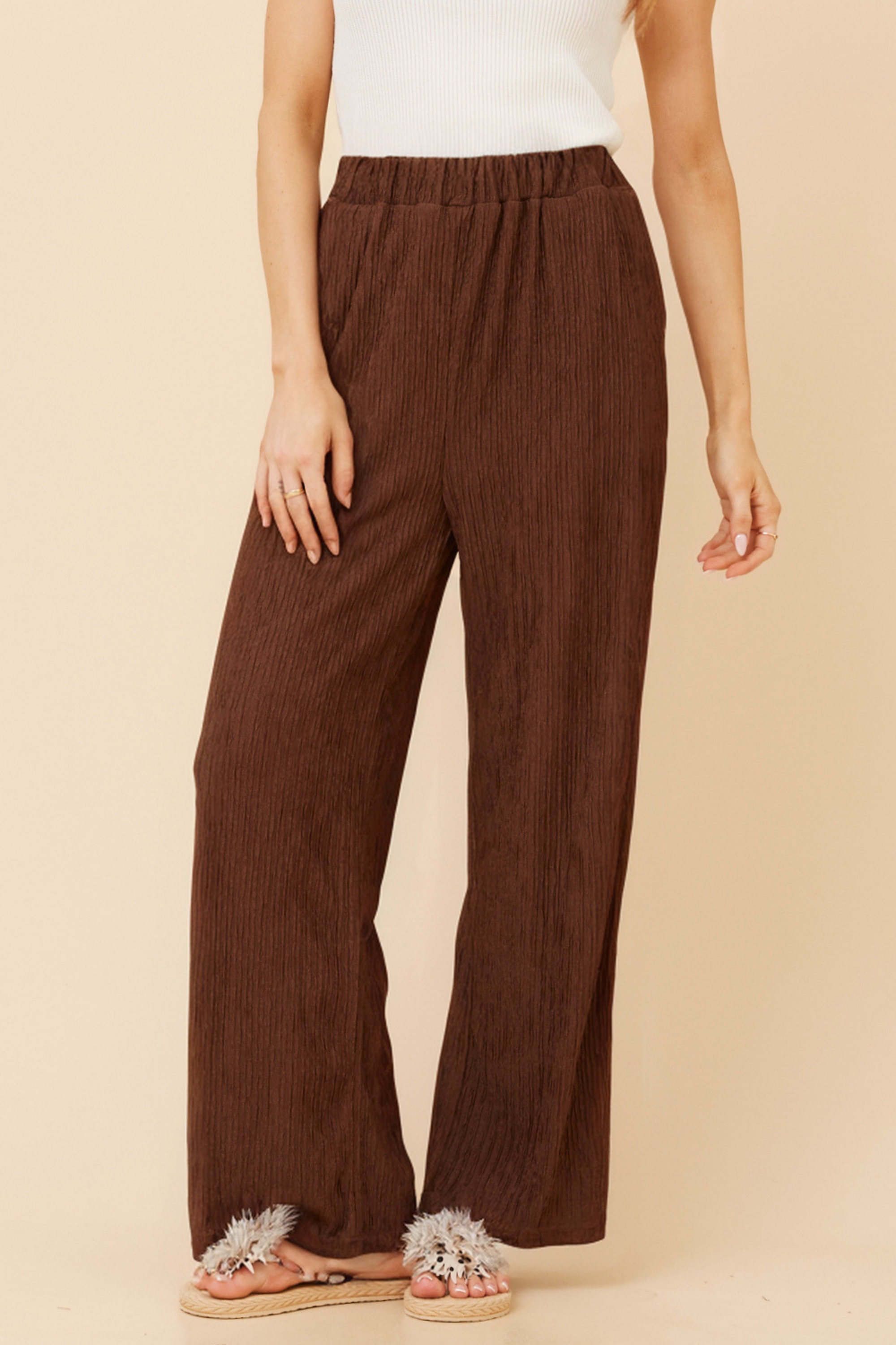 MERCER SOLID WIDE LEG PANTS