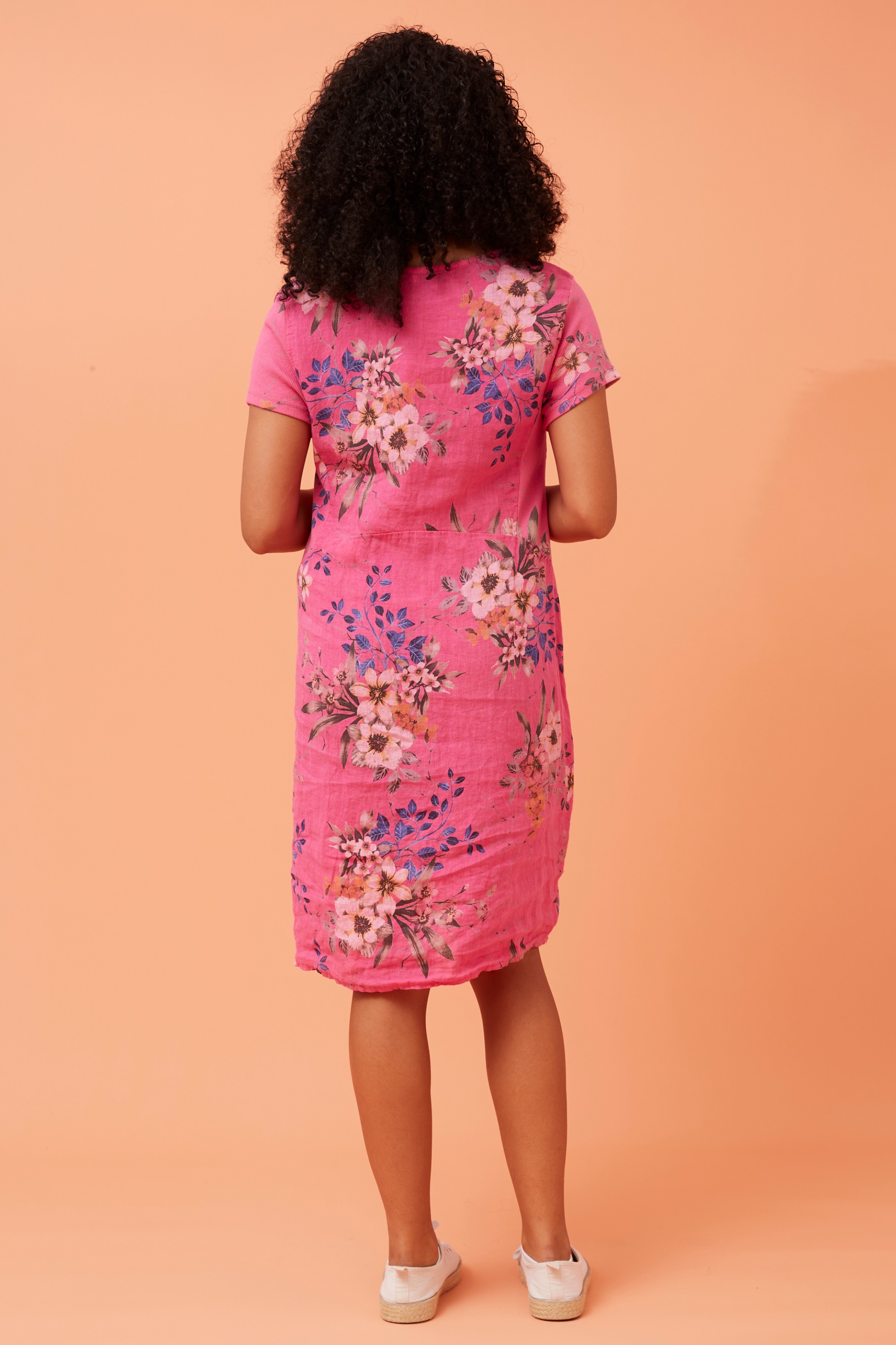 Messina floral linen short dress, Buy Online