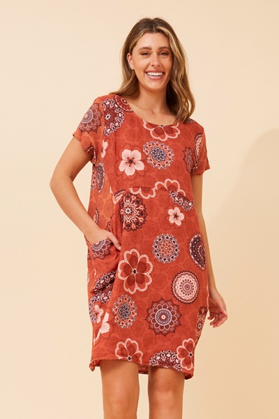 MESSINA FLORAL LINEN DRESS