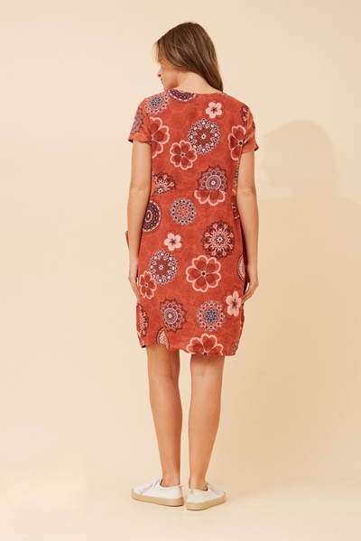 MESSINA FLORAL LINEN DRESS