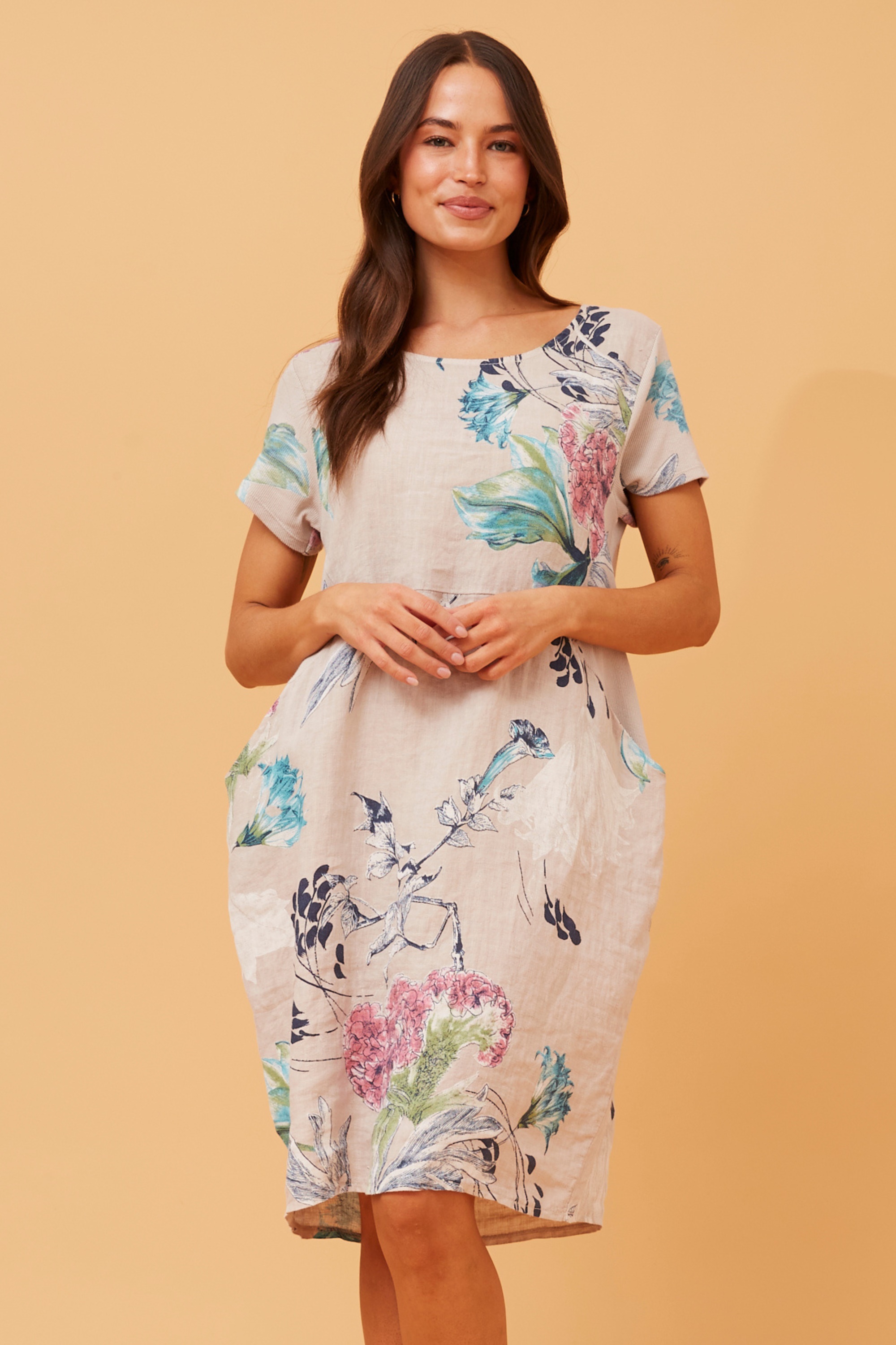 Messina floral linen dress, Buy Online