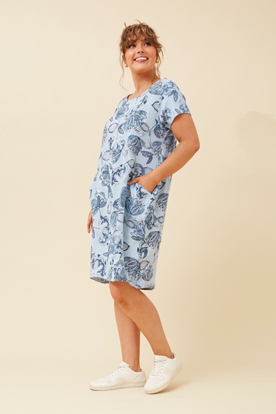 MESSINA FLORAL LINEN DRESS