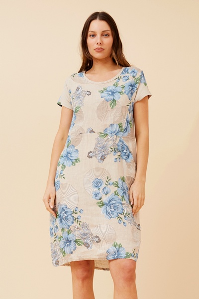 MESSINA FLORAL LINEN DRESS