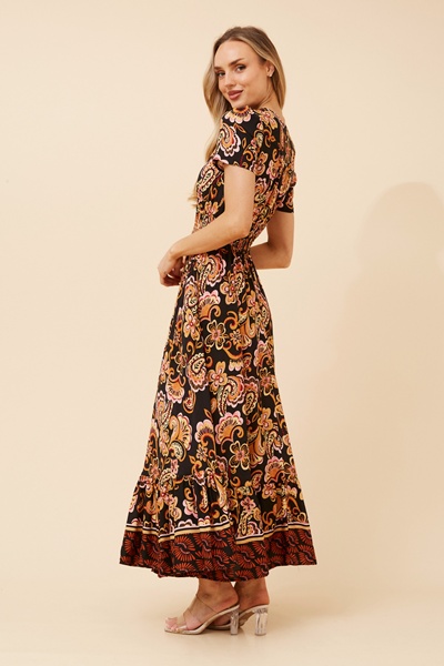 MIA BORDER PRINT MAXI DRESS