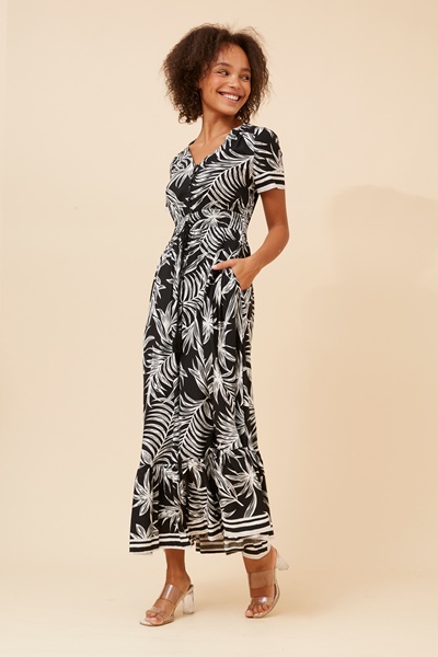 MIA PALM TREE PRINT DRESS