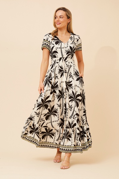 MIA PALM TREE PRINT DRESS