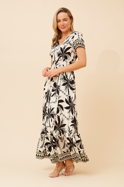 MIA PALM TREE PRINT DRESS