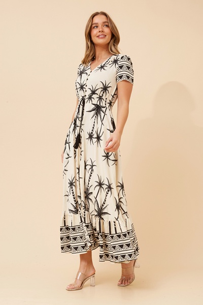 MIA PALM TREE PRINT DRESS