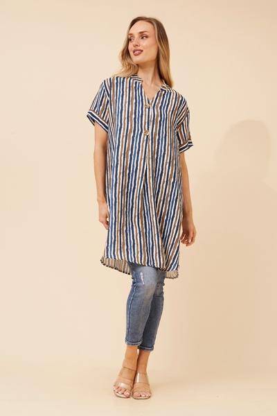 MICAH STRIPE PRINT TUNIC