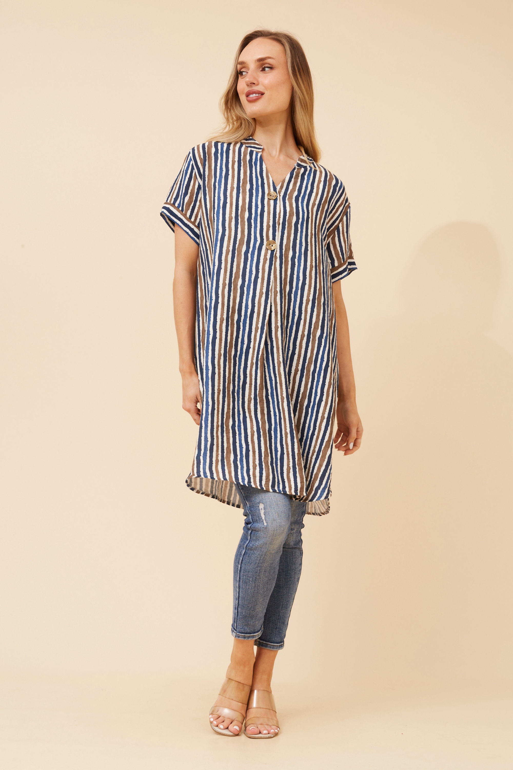 MICAH STRIPE PRINT TUNIC