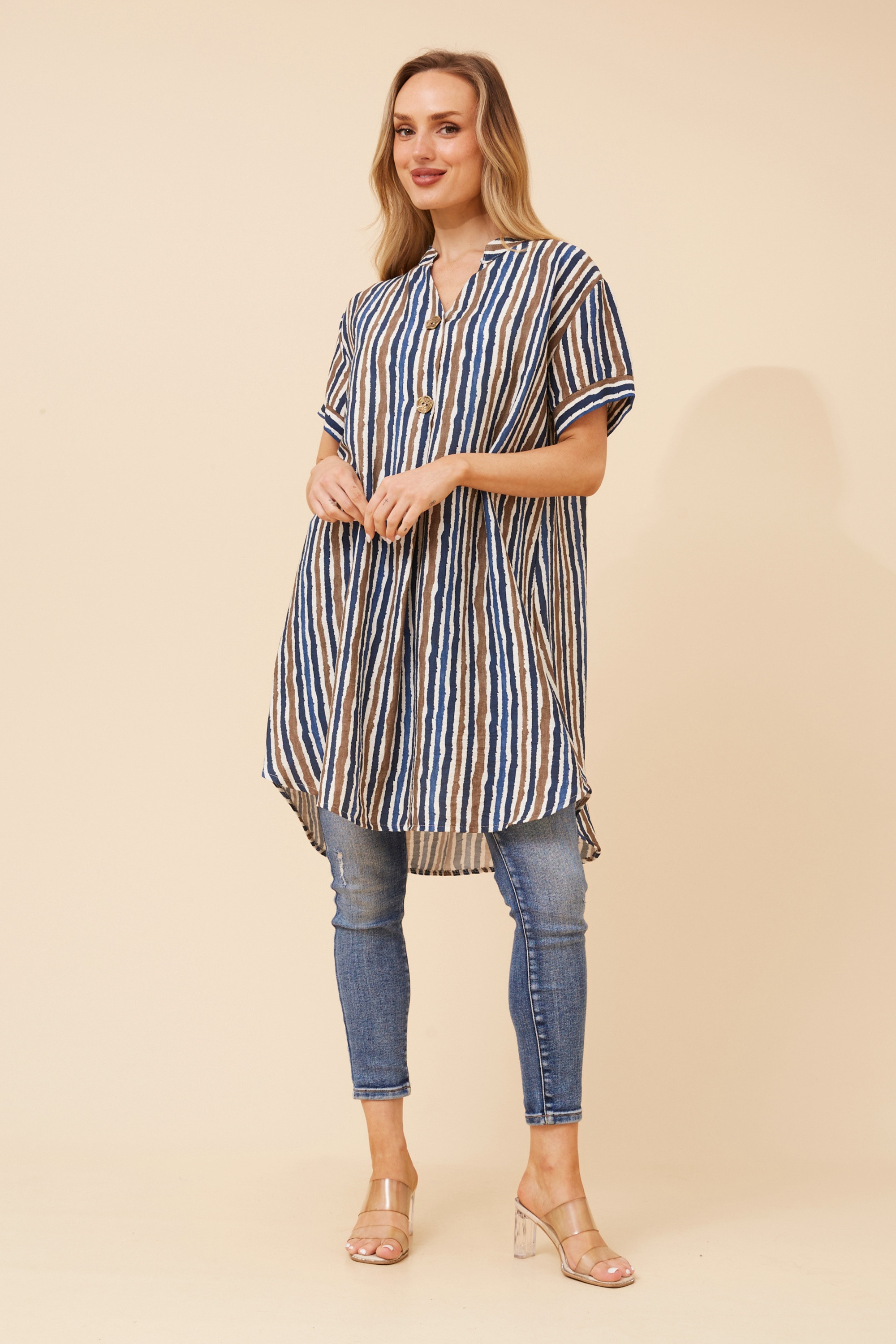MICAH STRIPE PRINT TUNIC