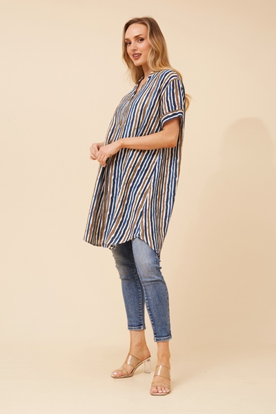 MICAH STRIPE PRINT TUNIC