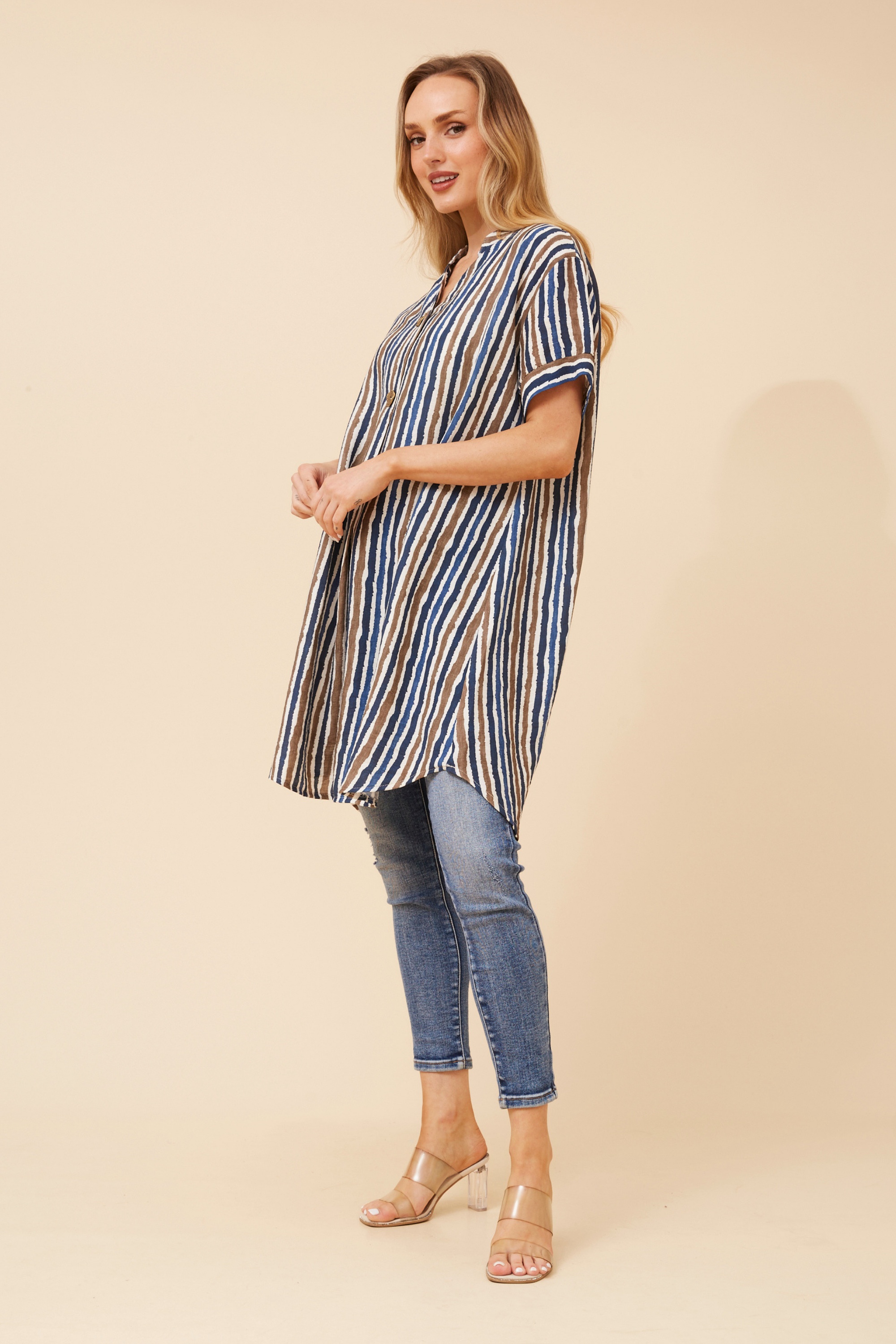 MICAH STRIPE PRINT TUNIC