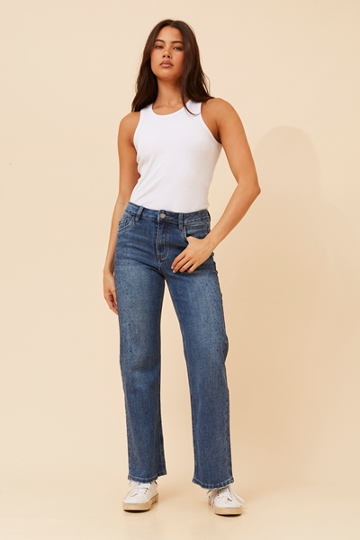 MICOLE DIAMANTE DENIM PANTS