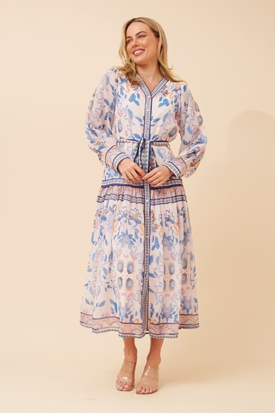 MINNETTA BORDER PRINT MAXI DRESS