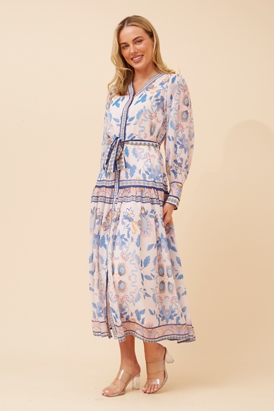 MINNETTA BORDER PRINT MAXI DRESS