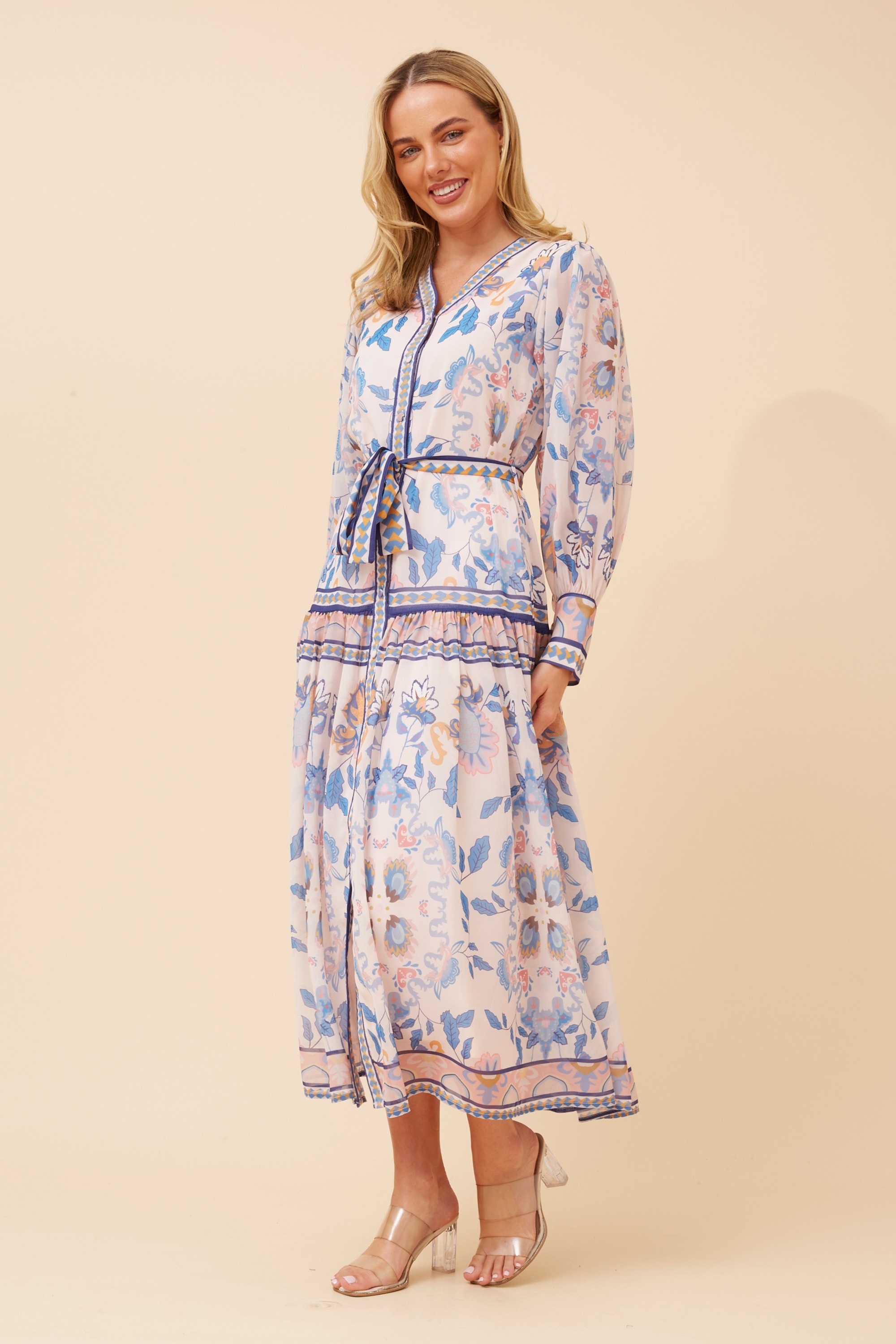 MINNETTA BORDER PRINT MAXI DRESS