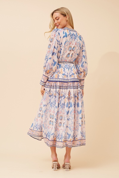MINNETTA BORDER PRINT MAXI DRESS