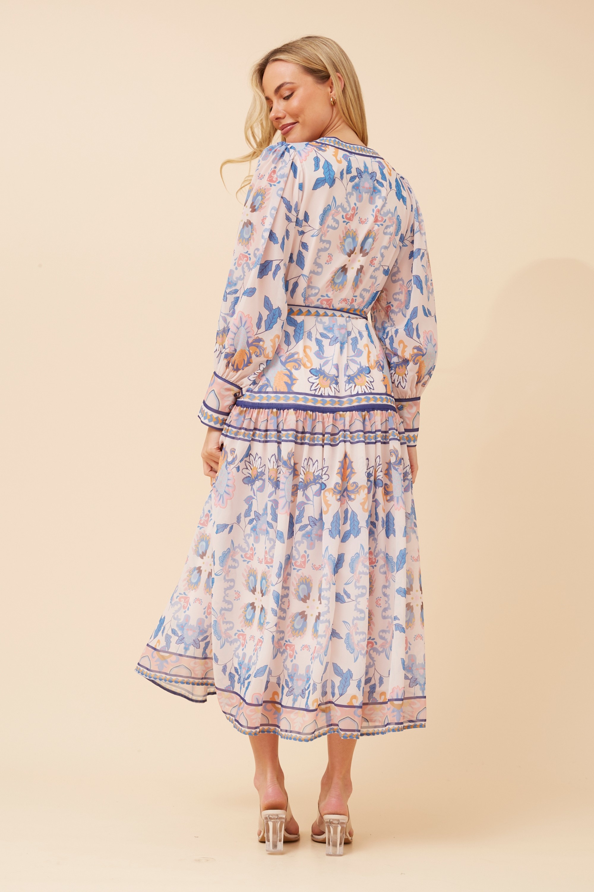 MINNETTA BORDER PRINT MAXI DRESS