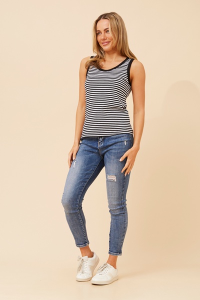 MIRTA RIBBED SINGLET TOP