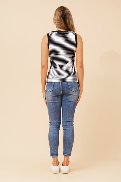 MIRTA RIBBED SINGLET TOP