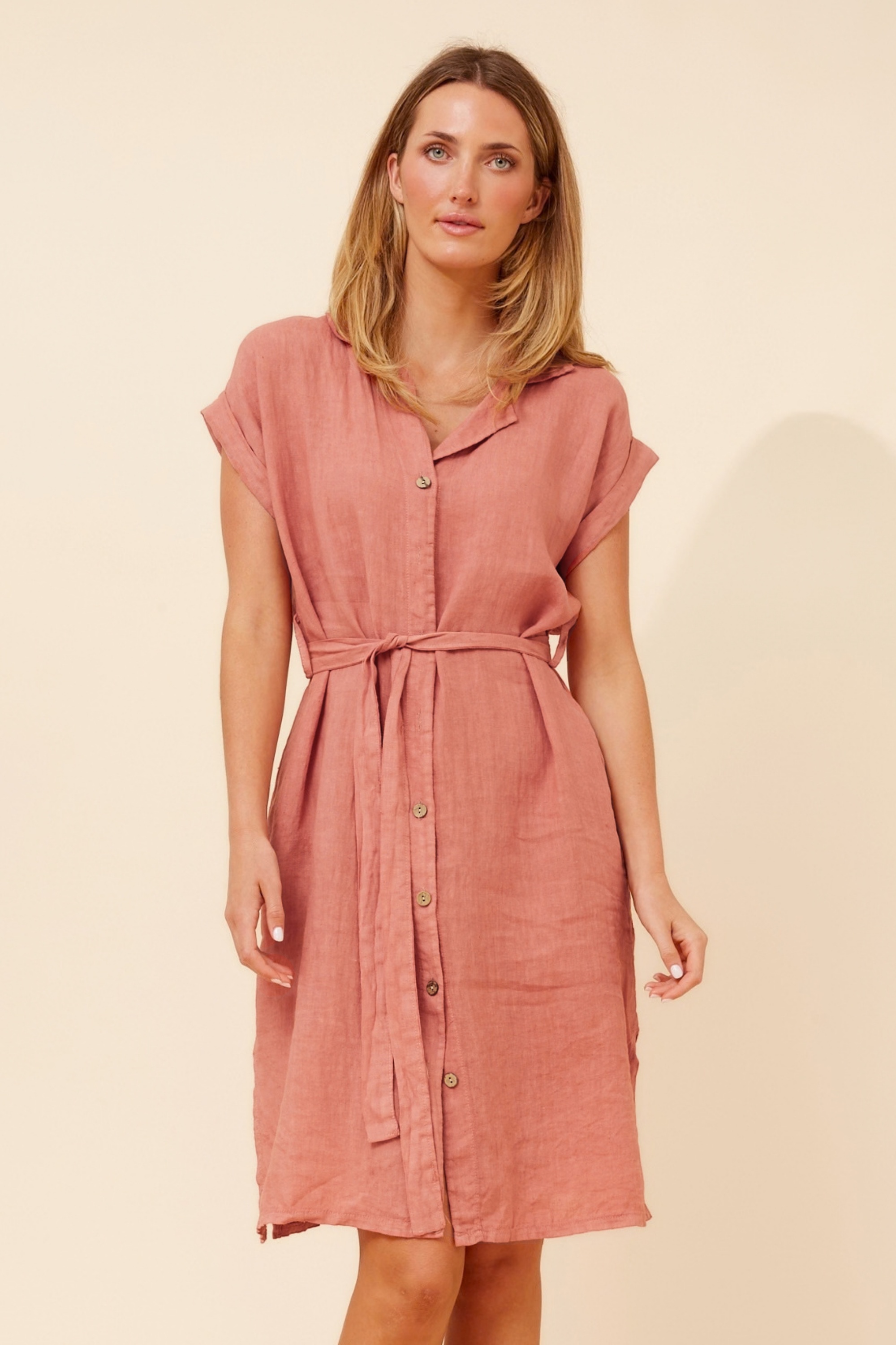 MIUCCA LINEN SHIRT DRESS