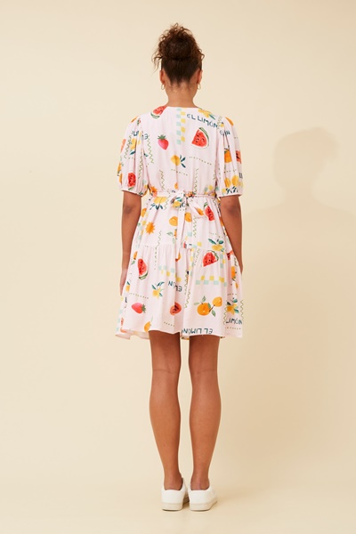 MONICA FRUIT PRINT SHORT DRESS