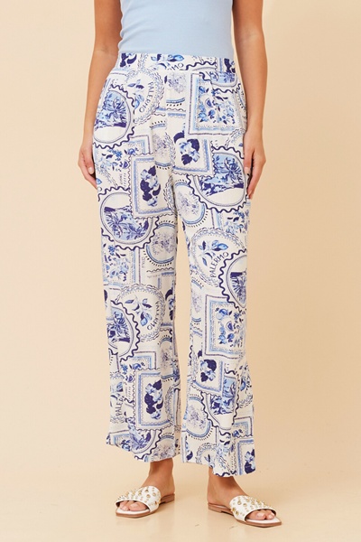 MONZA POSTCARD PRINT PANTS