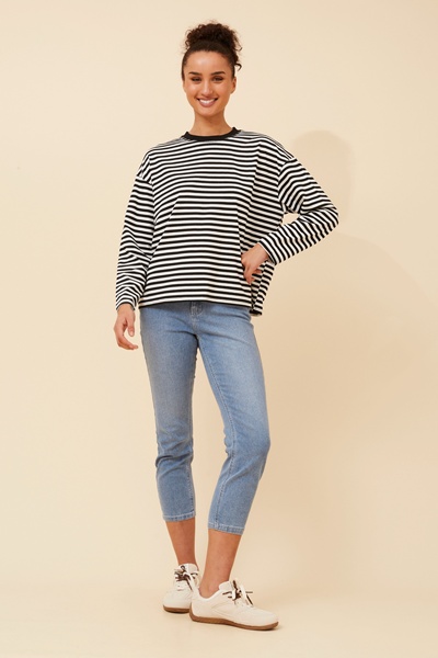 MORGANA STRIPE PRINT TOP