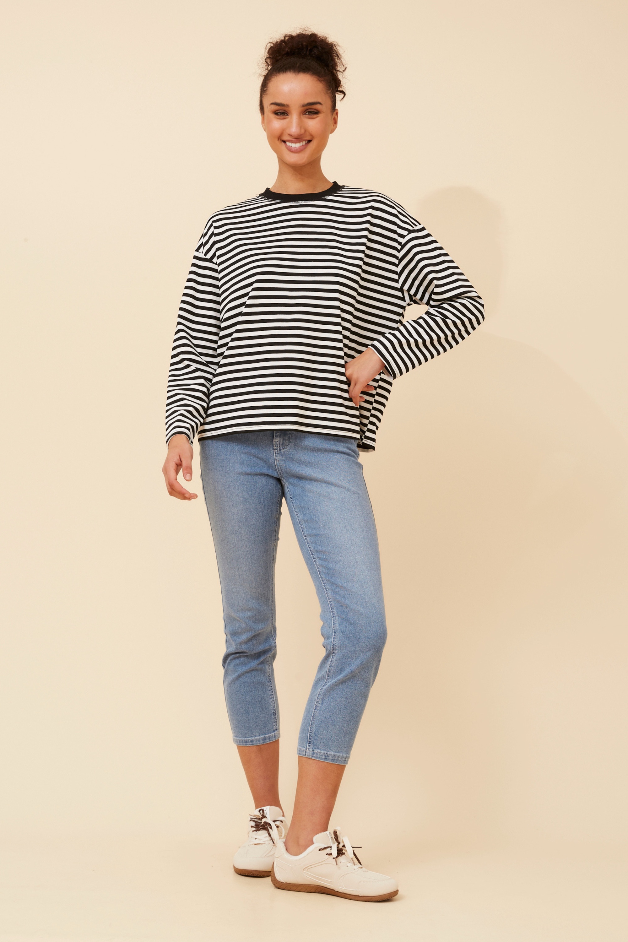 MORGANA STRIPE PRINT TOP
